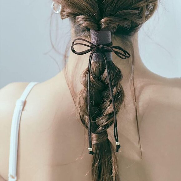 Leather Hair Ties for Women Ponytail Braid Holder Wraps Hair Accessories Stylish main image 5